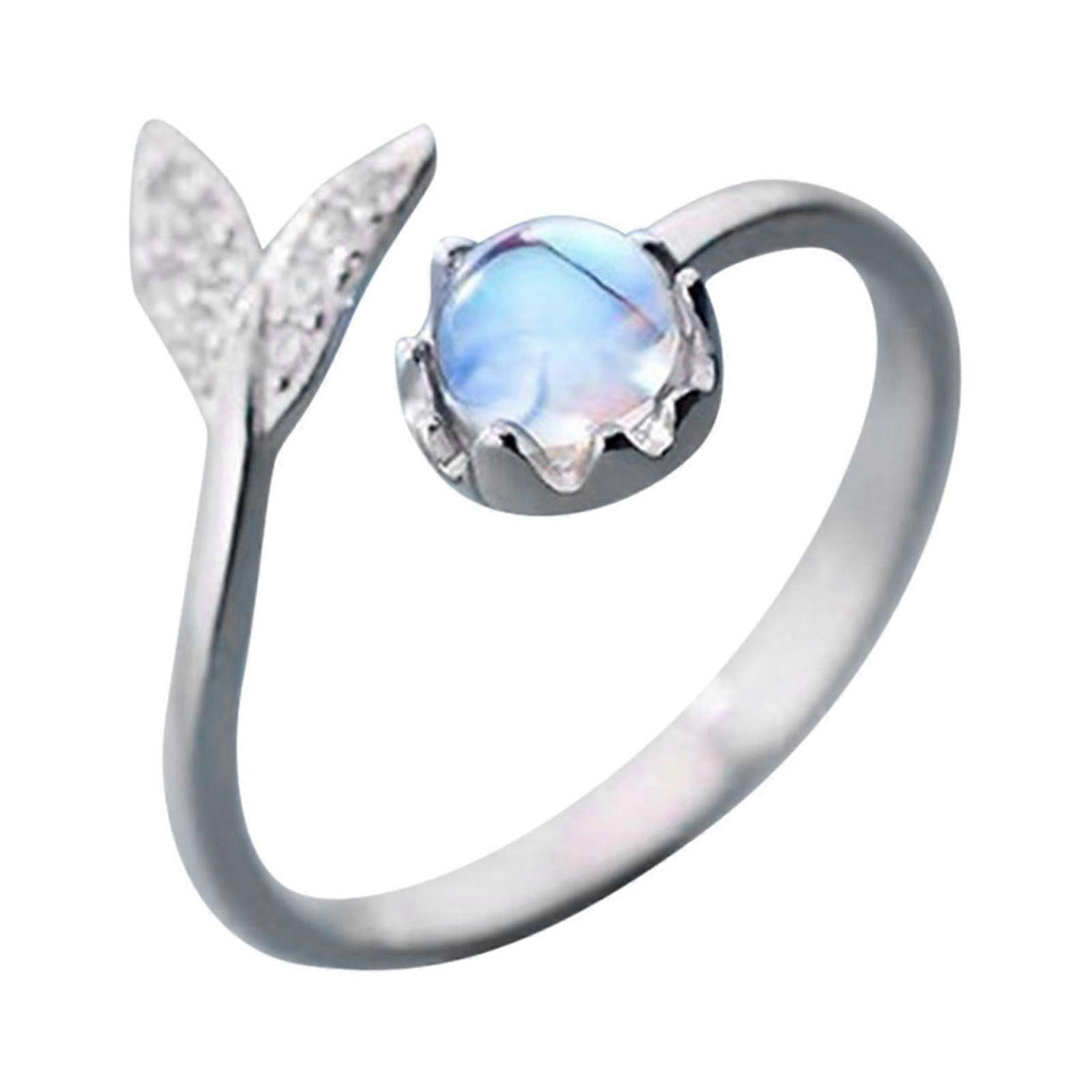 Silver Adjustable Tail Ring Jewelry Elegant Ring Wedding Engagement Tail Ring