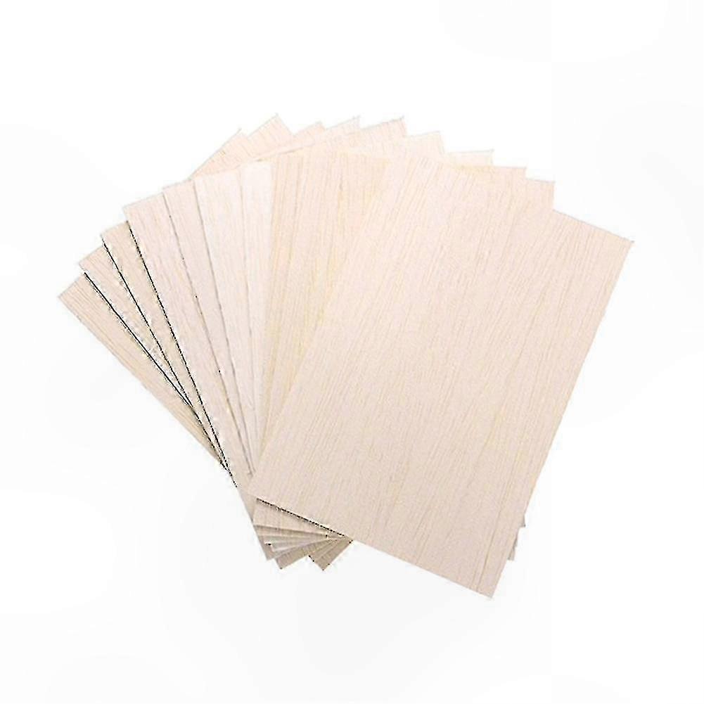 Thin Balsa Wood Sheets for Crafting, 10-Pack Natural Unfinished Boards for Model Building and Art Projects
