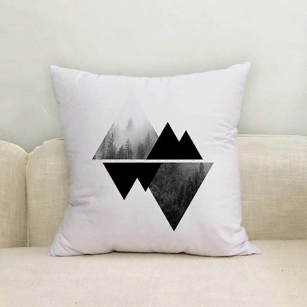 Pillow Cases Cotton Linen Pillowcase Sofa Living Room Home Pillow Nordic Geometric Decorative Triangular Print Cushion Cover