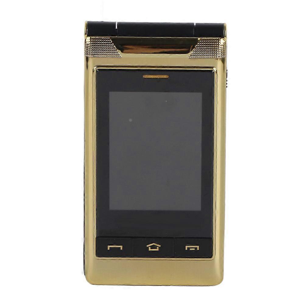 G10 C Flip Phone Dual Screen Big Button Large Volume Gold with Protective Case Elderly Flip Phone for Gift