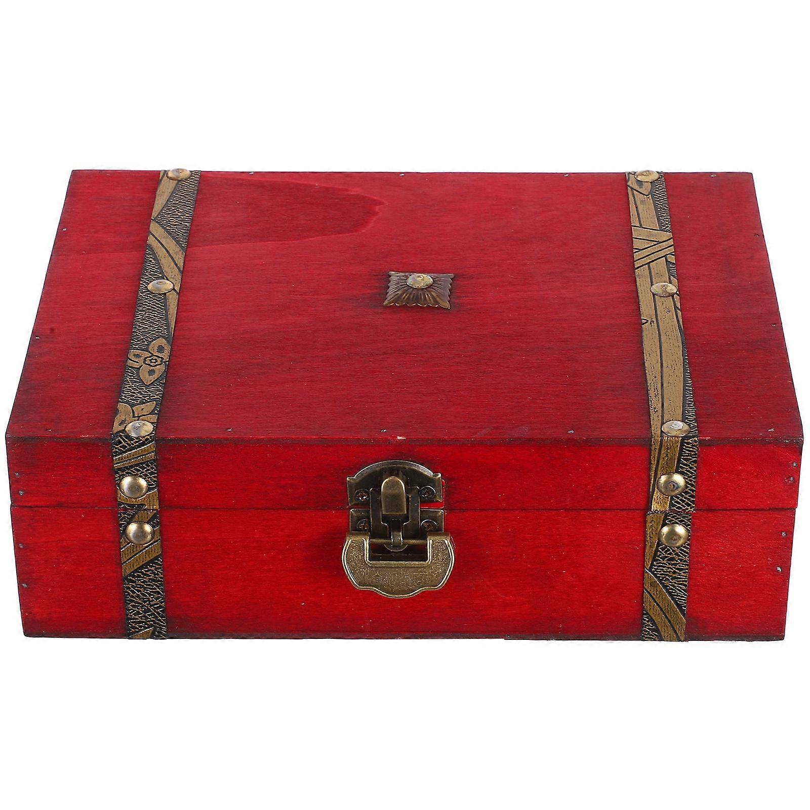 Decorative Wood Box with Lock for Jewelry Storage 4Pcs Set