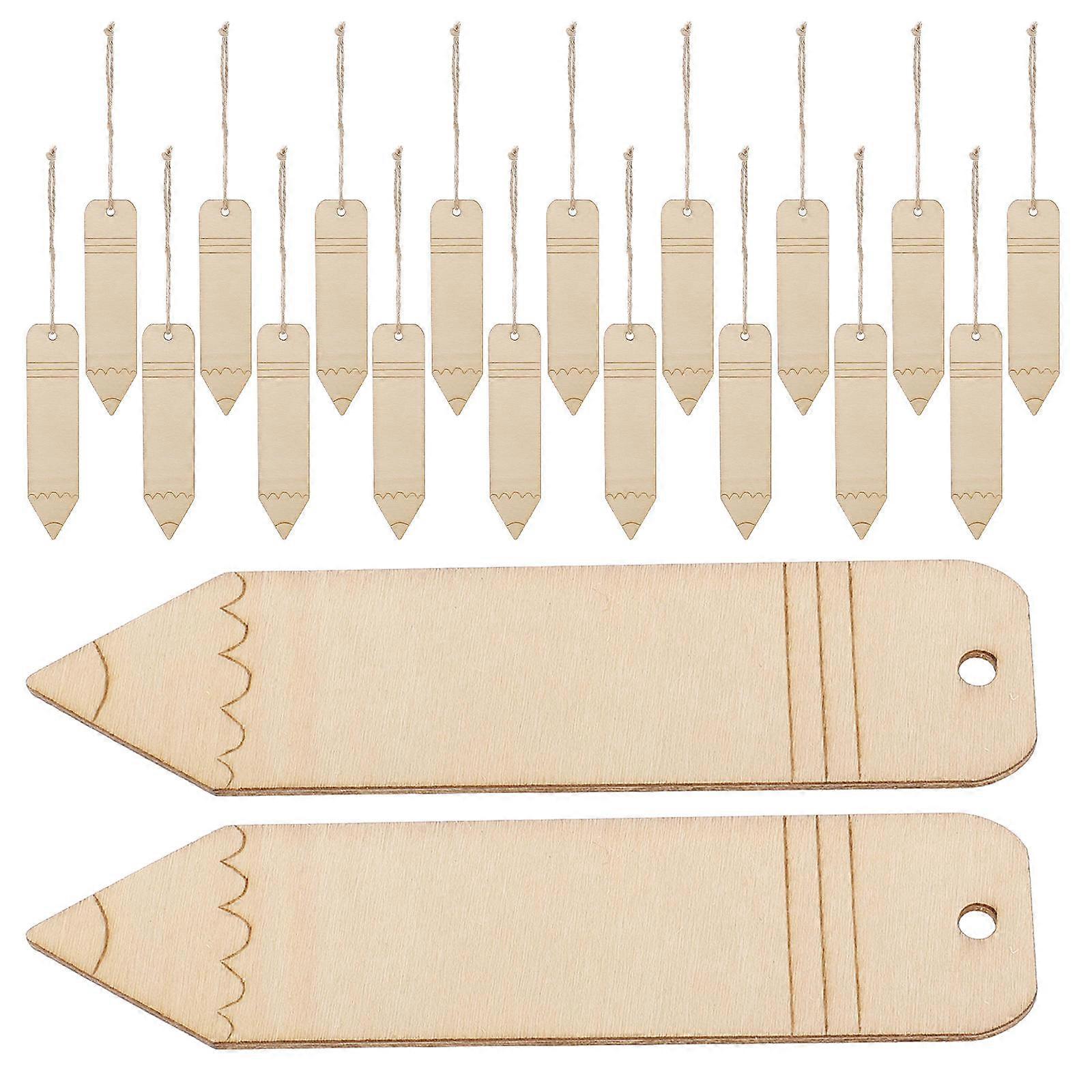 Wooden Bookmarks for DIY Crafts with Hanging Hole 60Pcs Unfinished Set