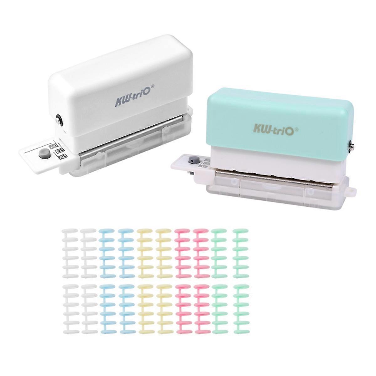 2Pcs Mini Binding Machine Portable Paper Punch Hole Puncher