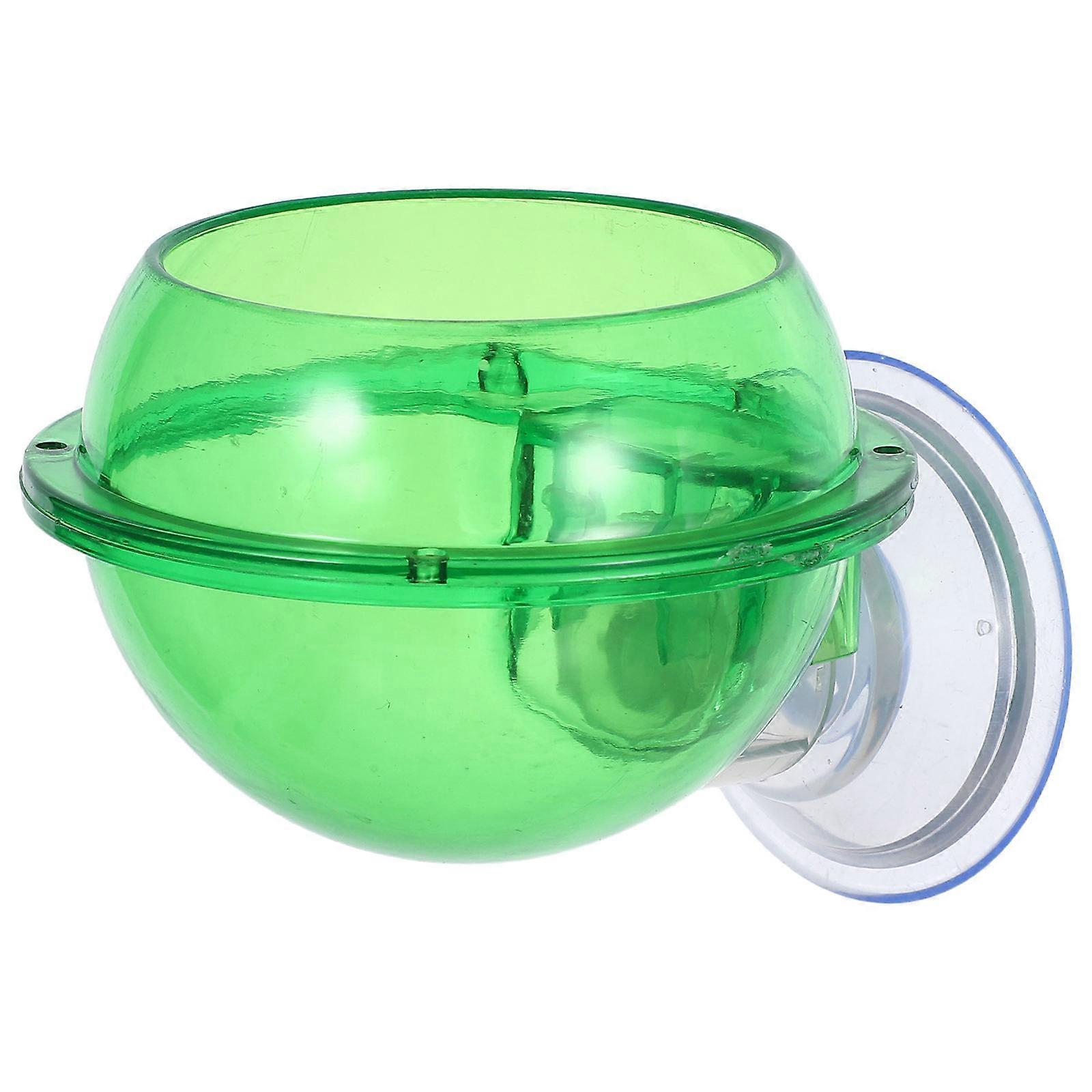 Pet Reptile Feeder Water and Food Bowl Container 2Pcs Green