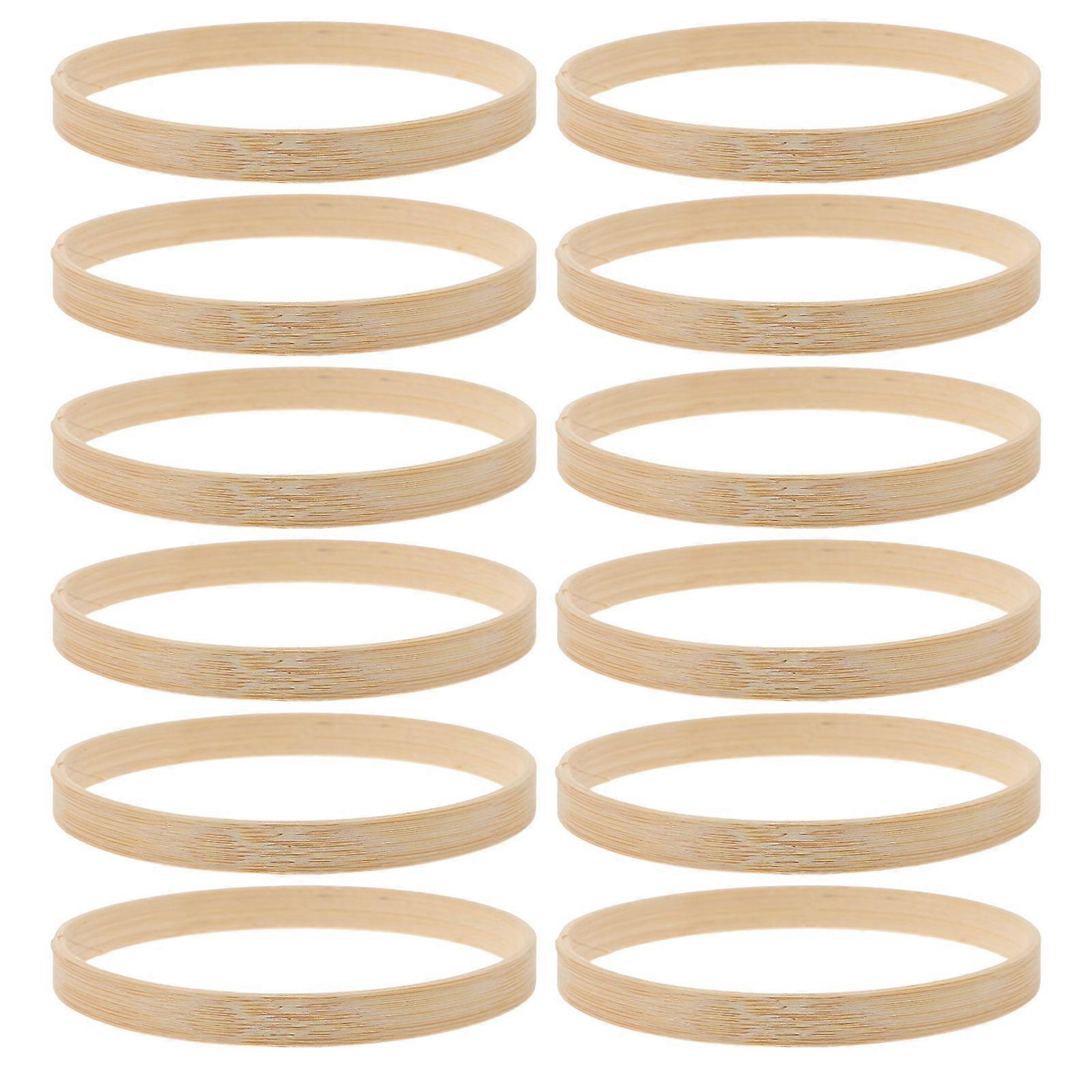 Craft Making Bamboo Rings For Handcraft Projects 10cm Light Yellow 60Pcs