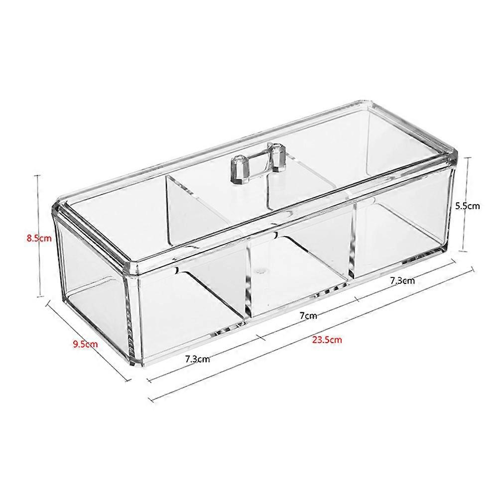 Cosmetics Box Simple Transparent Acrylic Material Desktop Organization Jewelry Storage 9.1×3.7×3.3in Storage 1Pcs