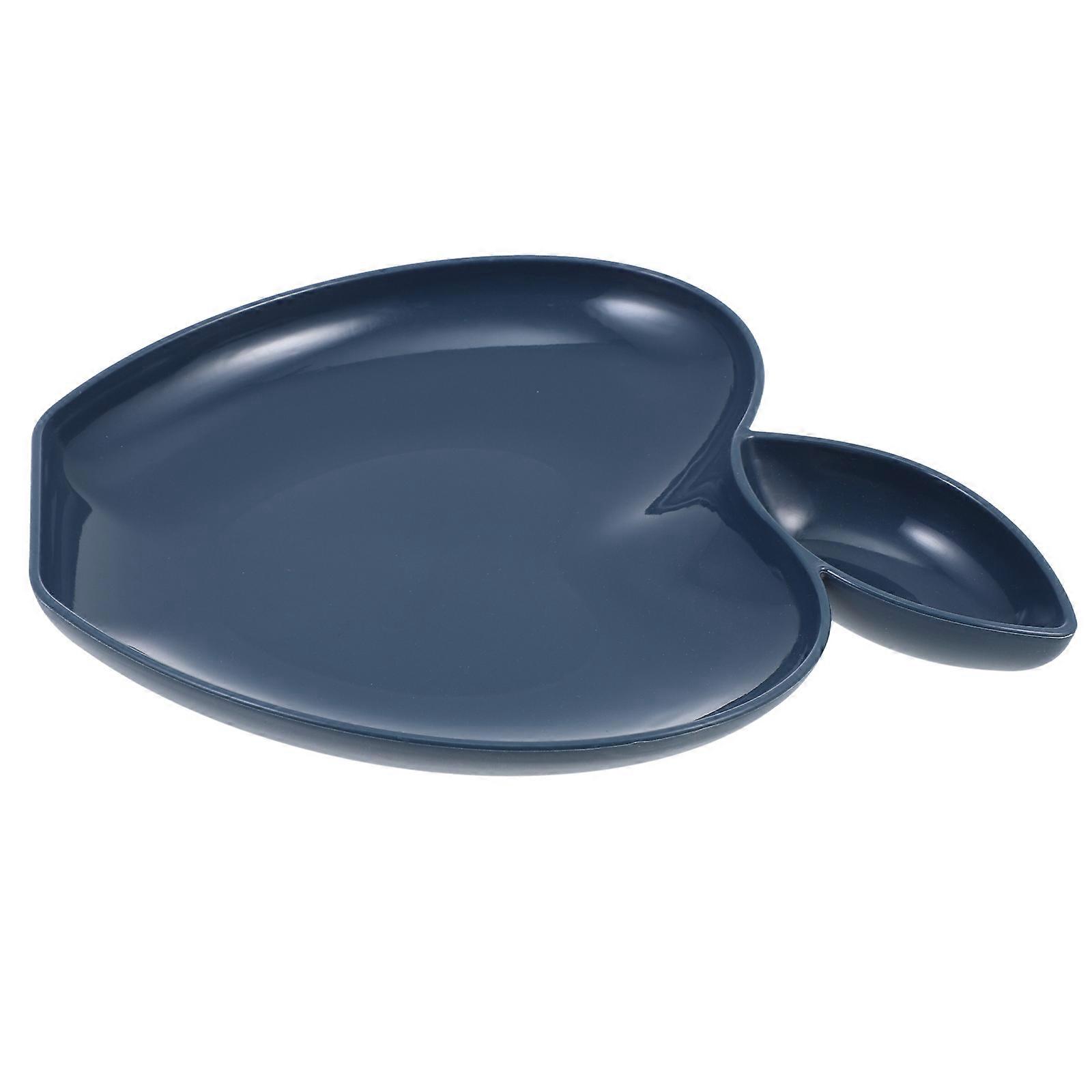 Sauce Compartment Dumpling Plate Simple Design For Desserts 22X17.5CM Blue 1Set