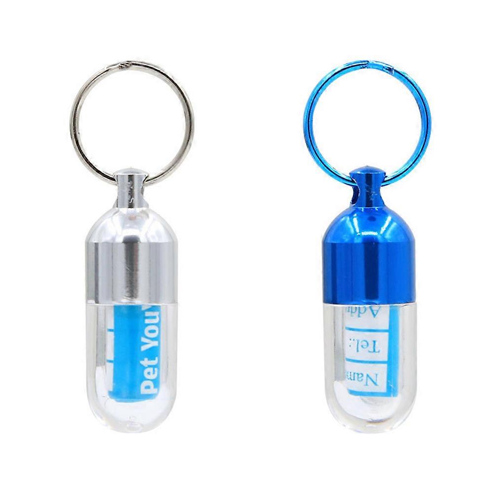 Pet Id Barrel Collar Capsule Case for Cat and Dog with 2Pcs Storage