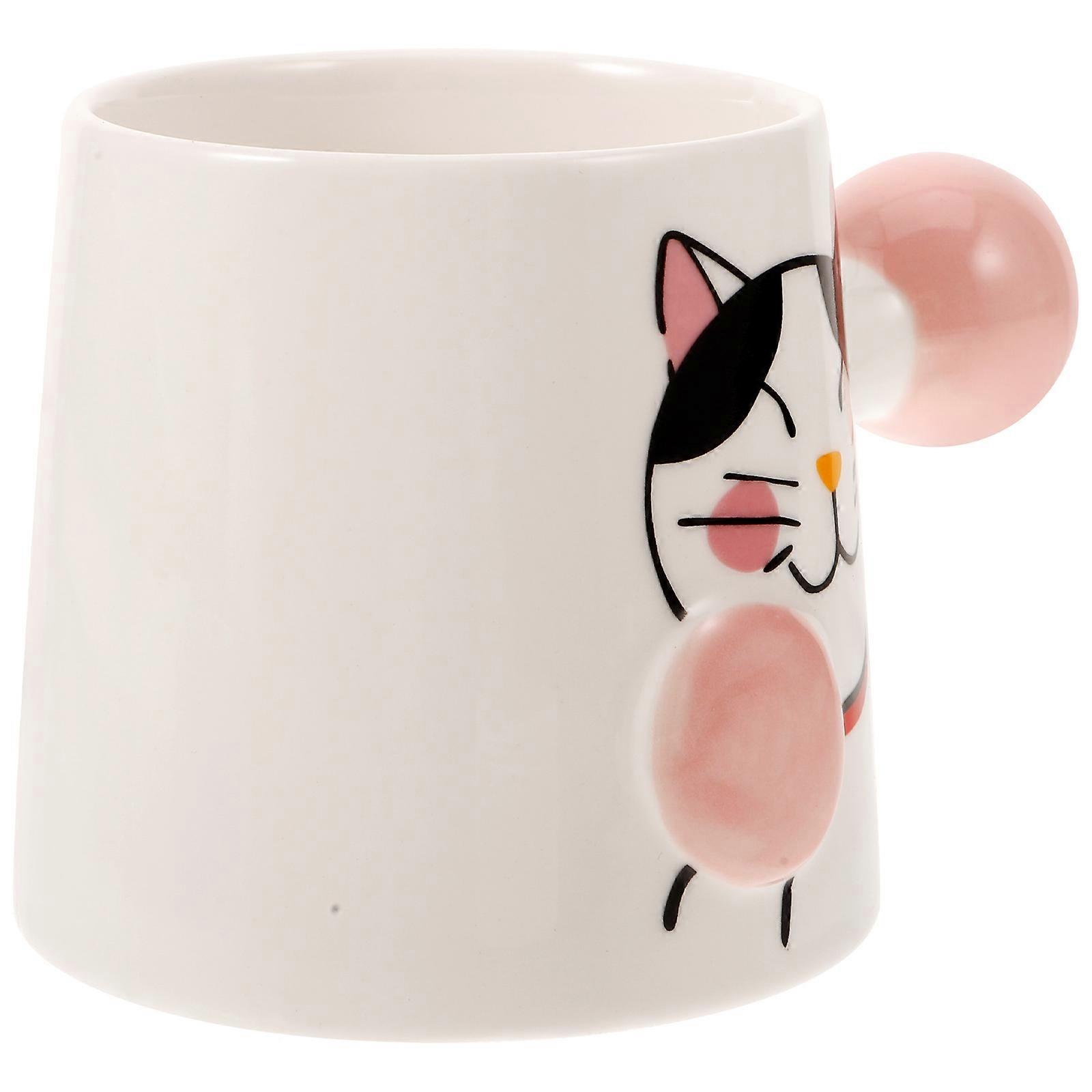 Creative Ceramic Mug with Cat Design for Coffee Use 2Pcs Household Cups