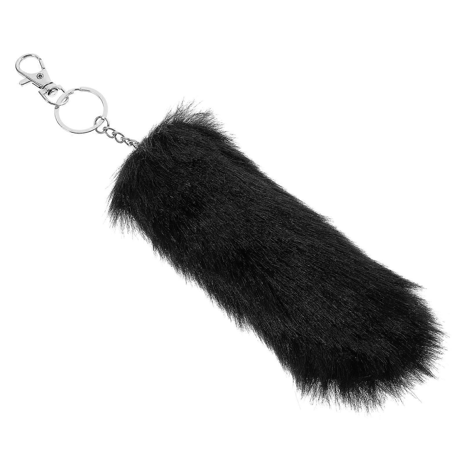 Decorative Key Chain Furry Tail Key Ring for Decoration 4Pcs