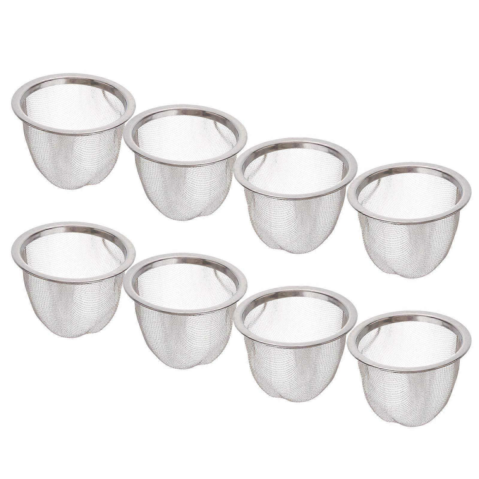 Silver Stainless Steel Tea Filter Mesh Strainer for Home 32Pcs