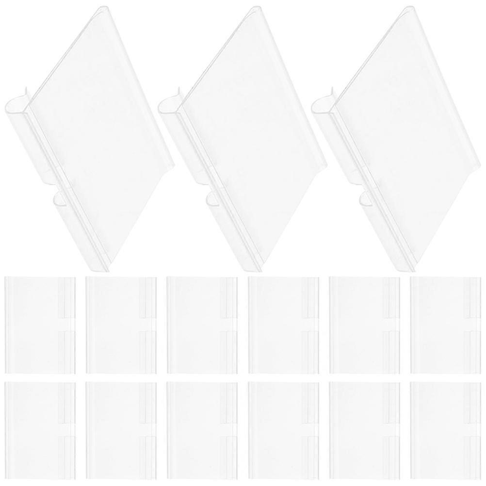 Label Holders For Shelves Product Information Sign Clear Merchandise Sign Display Holder Stand 6.00X4.20X2.00CM 100Pack