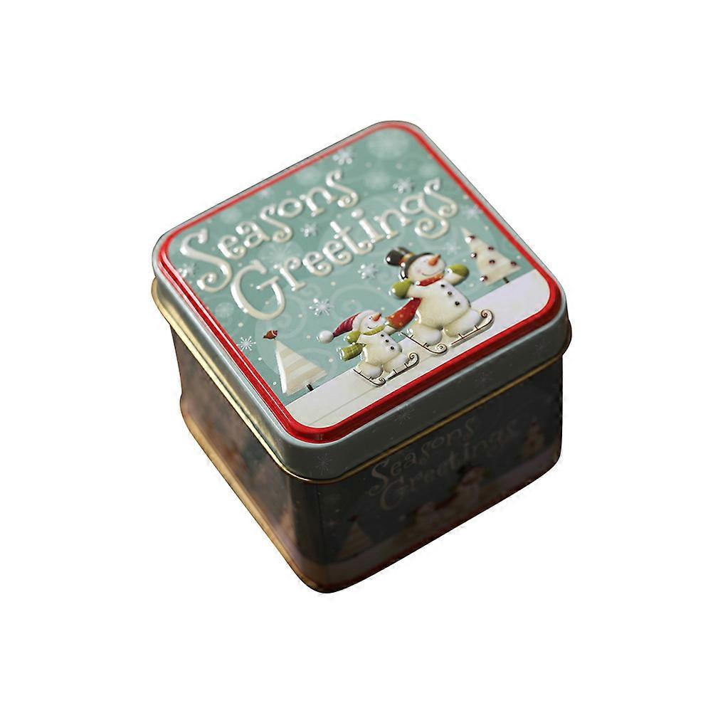 Christmas Tea Leaf Container with Snowman Pattern for Storage 2Pcs