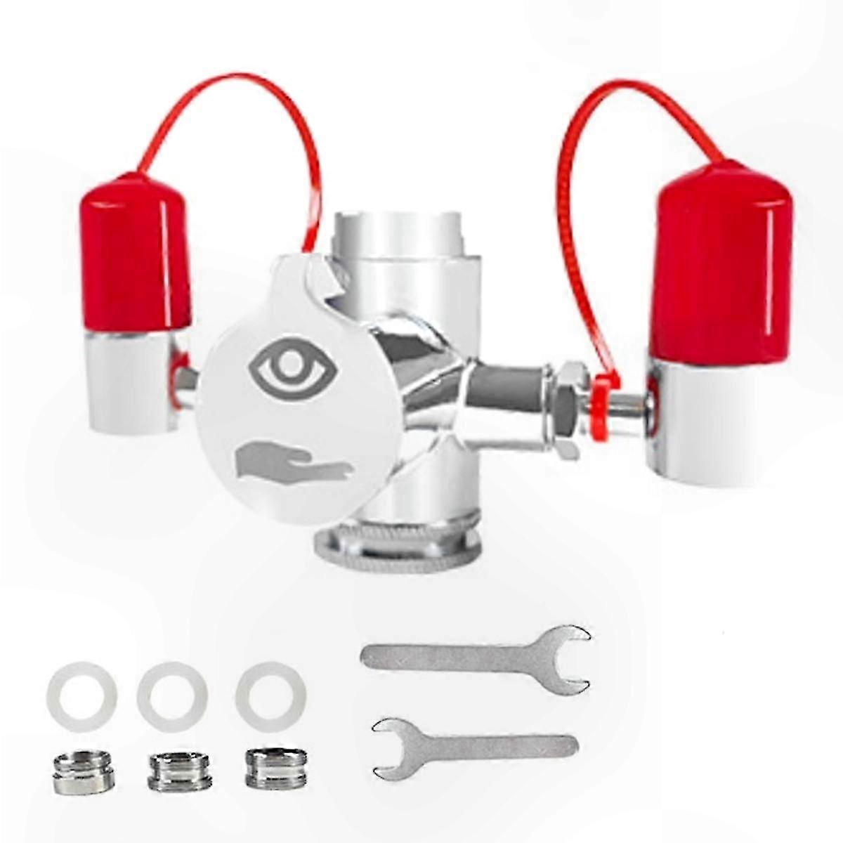 Faucet-Mounted Eyewash Station with Protective Cover for Safety and First Aid Use