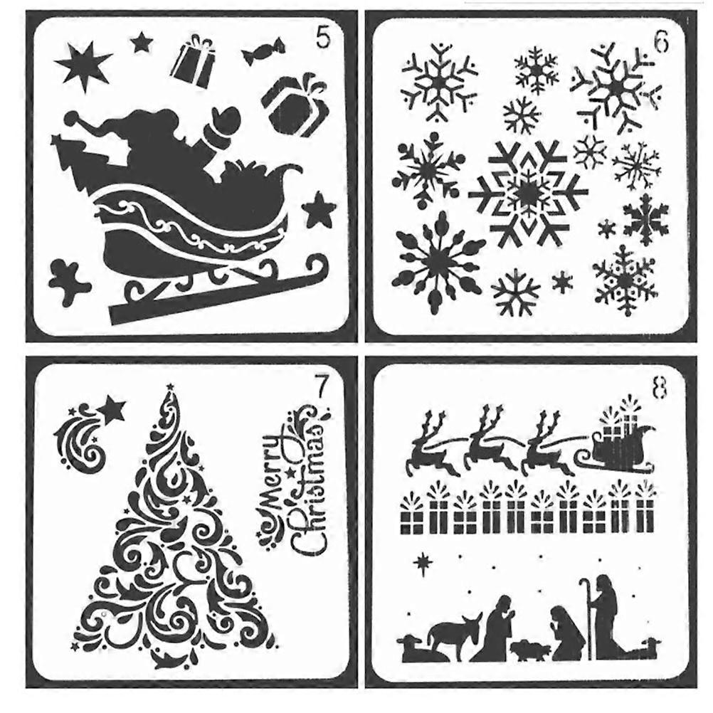 Barnteckningsmallar Plaststenciler för Julpyssel 8-delars set