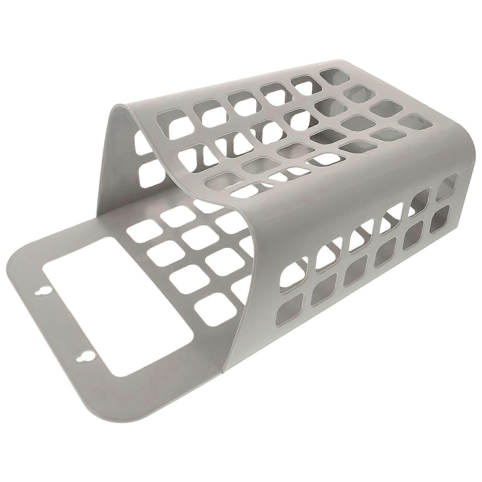 Laundry Organizer Foldable Washing Basket Wall-Hanging Rectangular Storage Container Grey White 24.8*12.5*45.8cm 1Pcs
