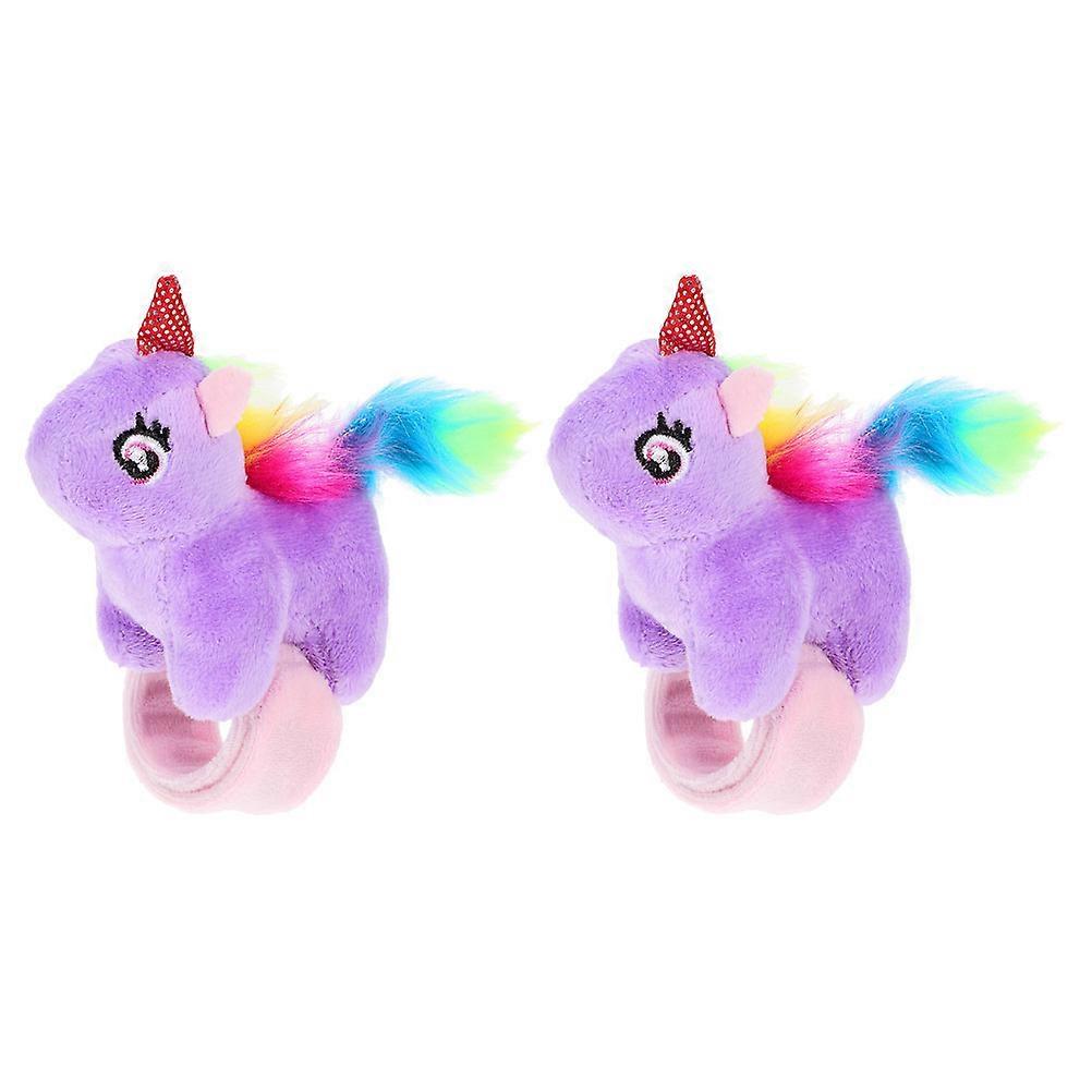 Plush Unicorn Slap Bracelets 8 Pcs Colorful Wrist Accessories For Kids Entertainment School Party And Game Prizes