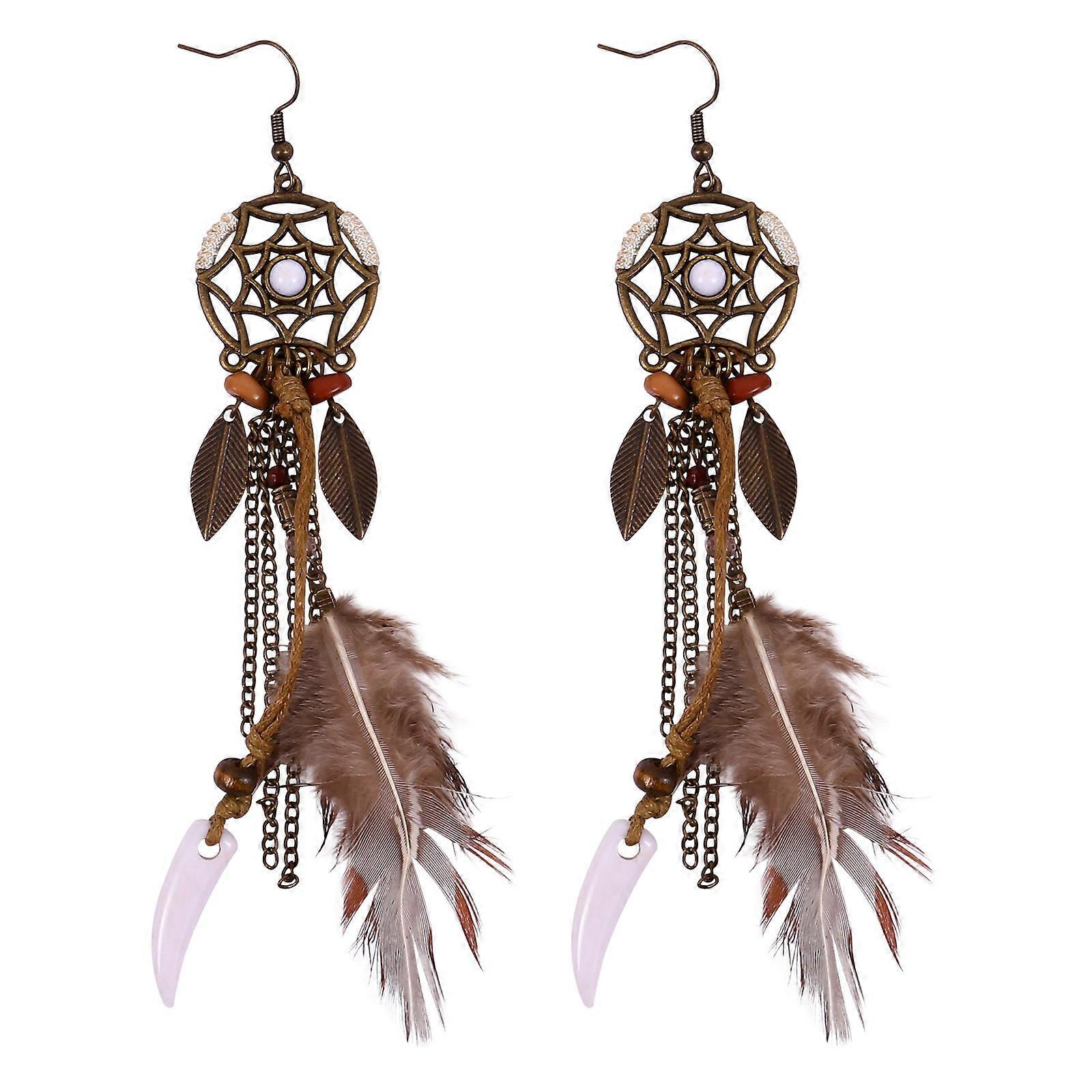 Alloy Earrings Bohemia Style Ear Drop for Decoration 2Pairs