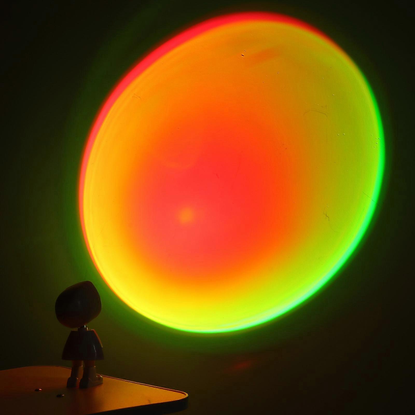 Sunset Projection Lamp Mini Robot Shape Atmosphere Light for Home 1Set