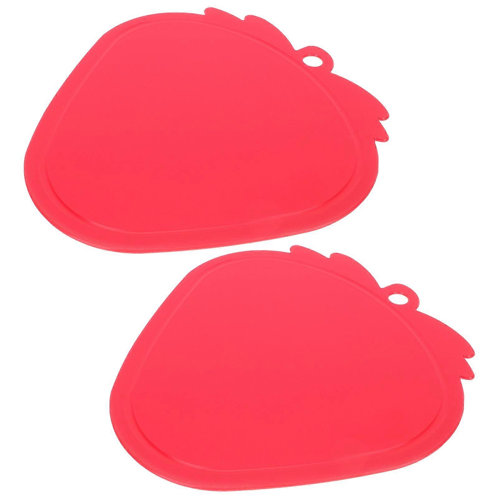 Cute Chopping Board Kitchen Tool Red 10.22X9.82In 2Pcs
