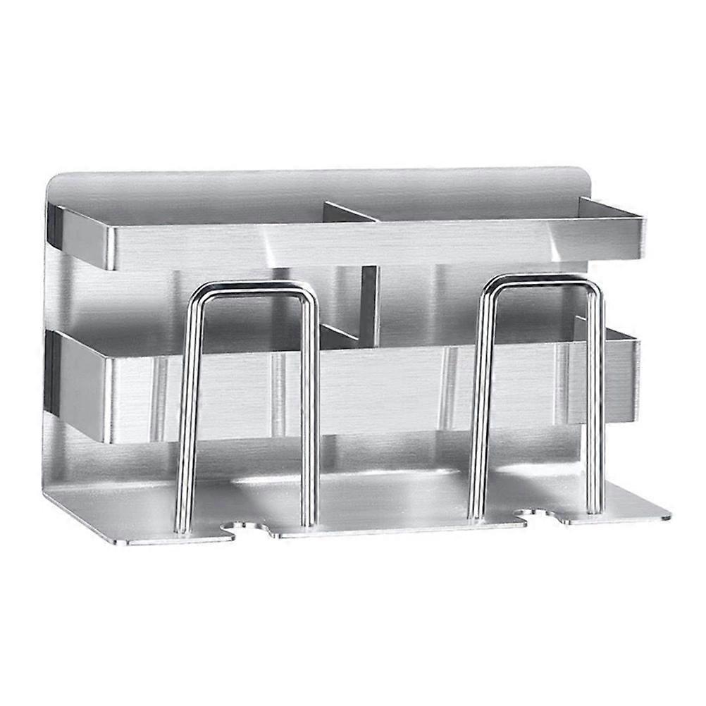 Stainless Steel Toothbrush Holder Creative Organizer for 2Pcs Use