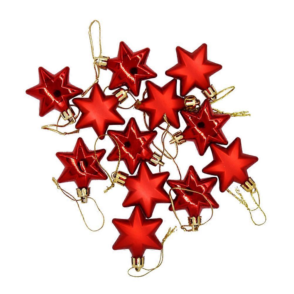 Adorable 48 Pcs Hexagon Hanging Decoration For Christmas Tree Party Favor Red 4.8Cm Reusable And Portable Function