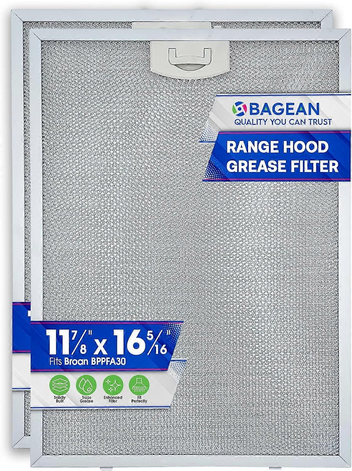 Range Hood Filter Replacement 2-Pack for BPPFA30, 11.81" x 16.25", compatible with Broan Range Hood, Metal Exhaust Fan Stove Hood Vent Filter