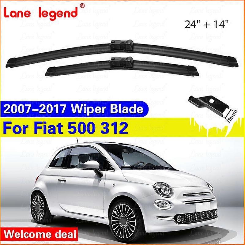 Applies to For Fiat 500 312 Front Wiper Blades 2007-2017 2008 2009 2010 2012 2013 2016 Windscreen Windshield Window Accessories 24"+14"