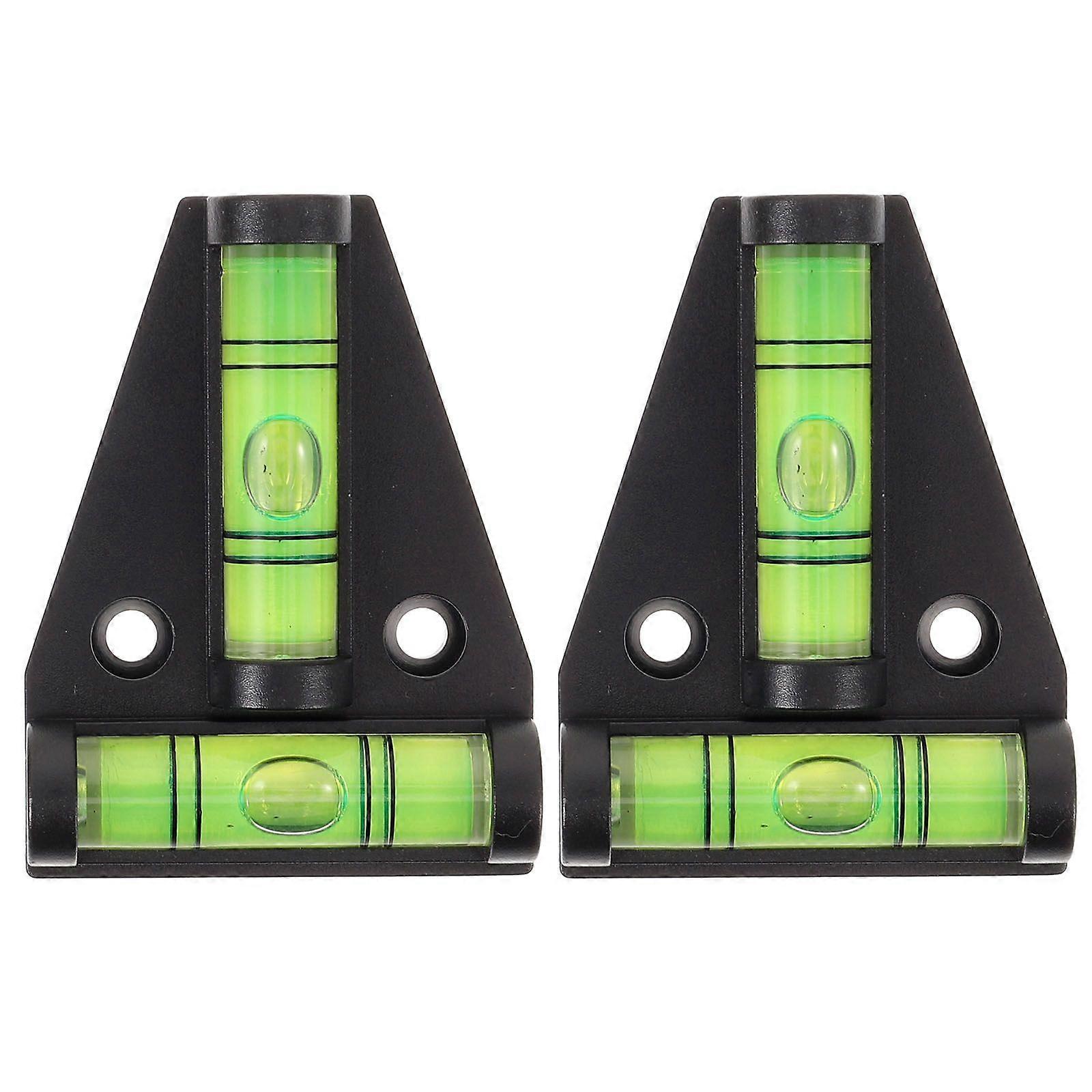 2pcs RV Leveling Block Bubble Fixing Level Magnetic Bubble Level Cross Check Leveler