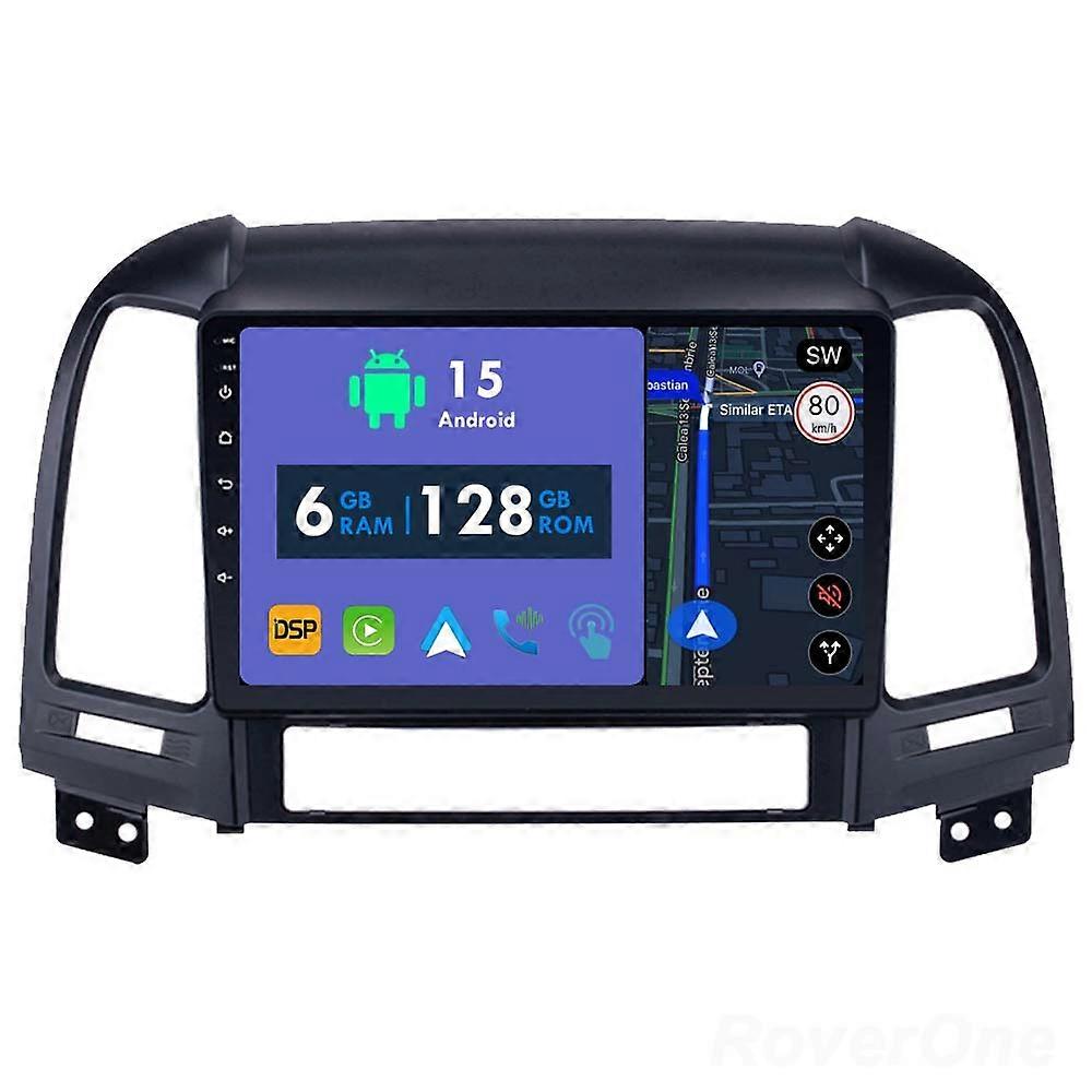 Car Radio 6G+128G CarPlay GPS Navigation Head Unit for Hyundai Santa Fe 2 2006 - 2012 Android Auto Bluetooth Stereo Touch Screen