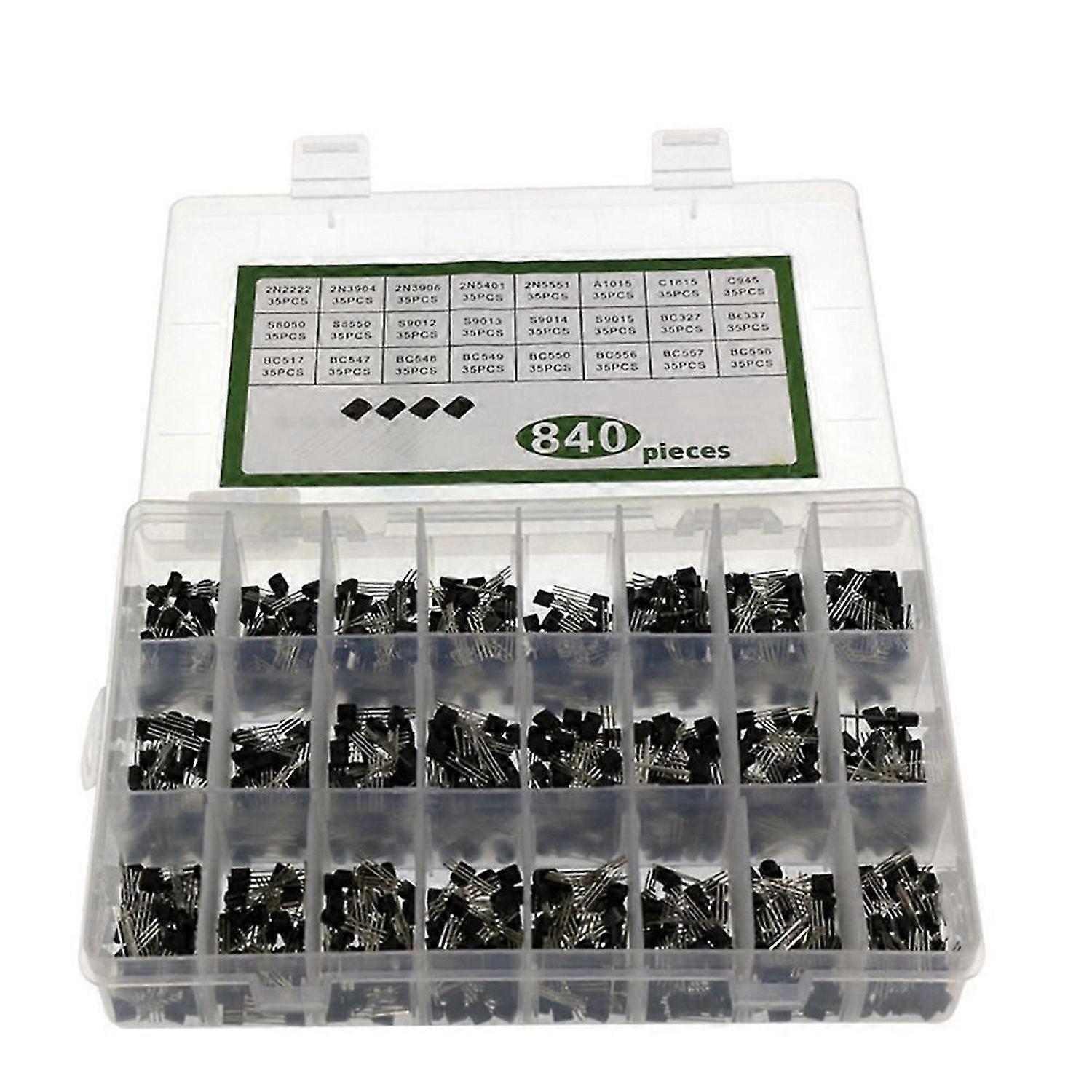 840PCS TO-92 Diode Transistor Set 24 Specifications Transistor Kit