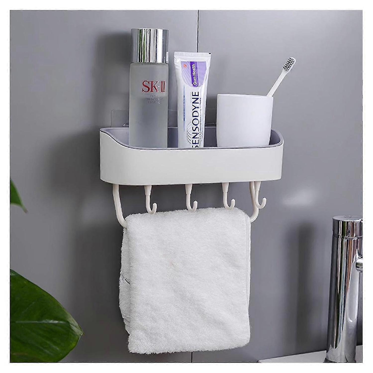 2025 Wall Mounted Floating Shelf With Hangers & Towel Bar Punch-free