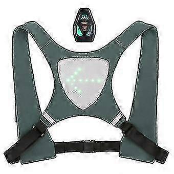 USB Rechargeable Reflective Vest Backpack with LED Turn Signal Light Remote Control Outdoor Sport Sa 25-26s
