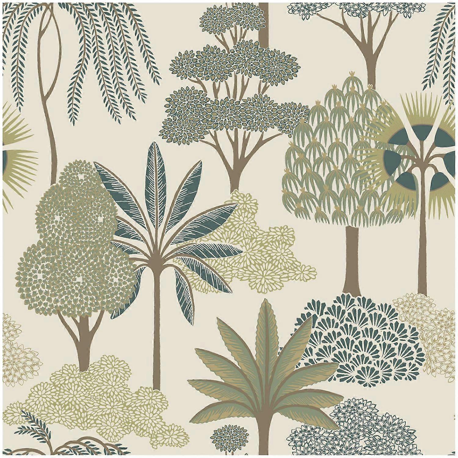 Belgravia Akiko Green Wallpaper