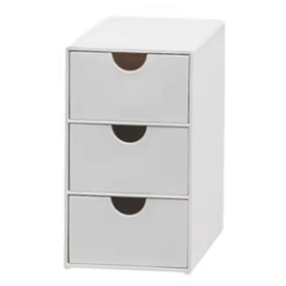 Desk Organizer with 3 Drawers Multifunctional Dustproof Stackable Office Supplies Organiser