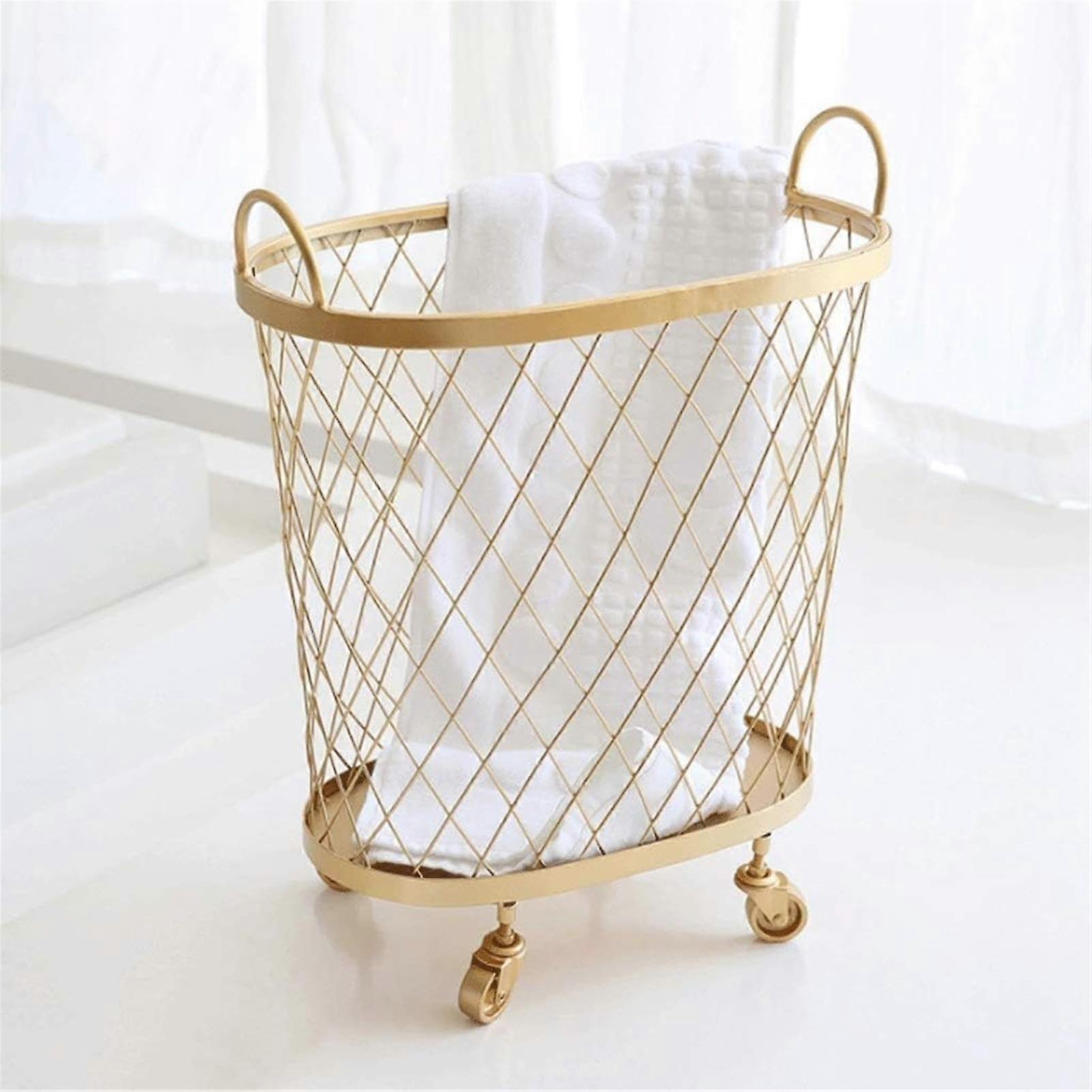 Laundry Basket with Wheels Metal Wire Hamper, 360Degree Steering, Large Size Rolling Laundry Bin For Home Organization