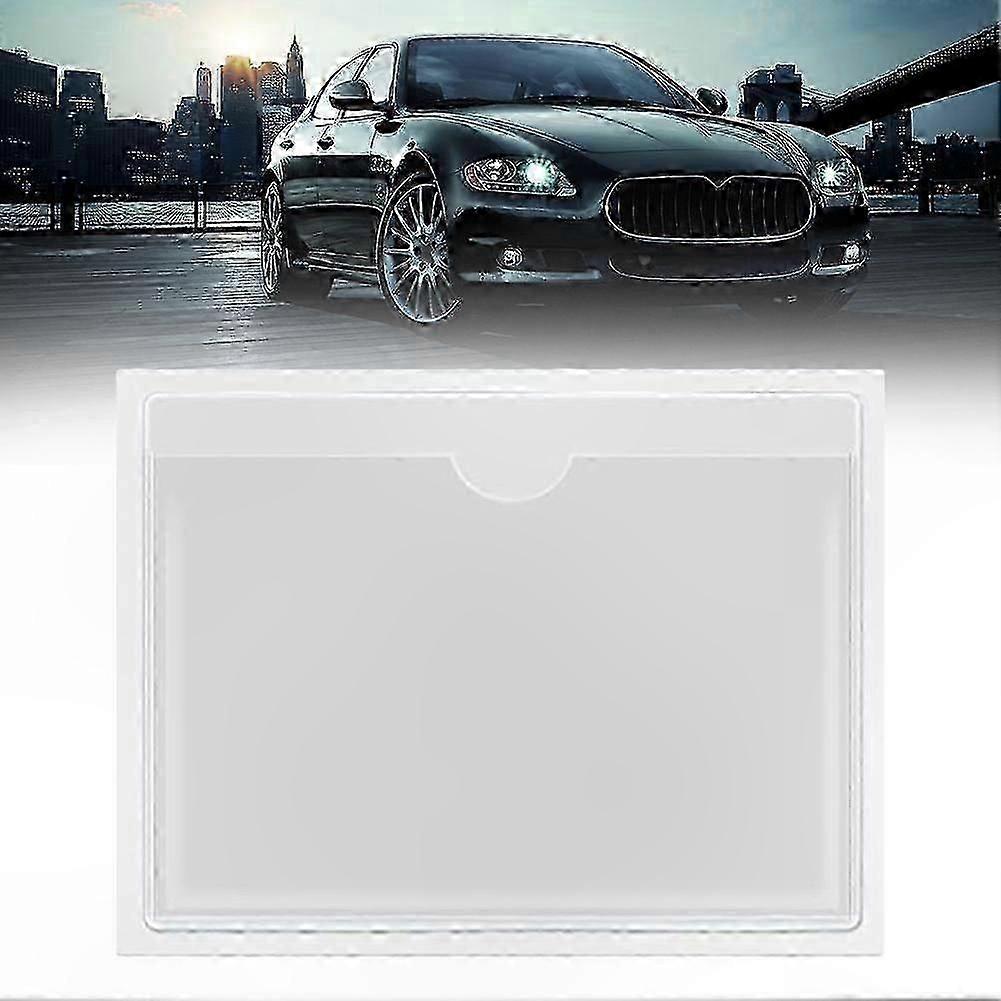 Transparent Plastic Card Holder with Self-Adhesive Backing for Windshield Parking Permits and Labels, 10x8cm