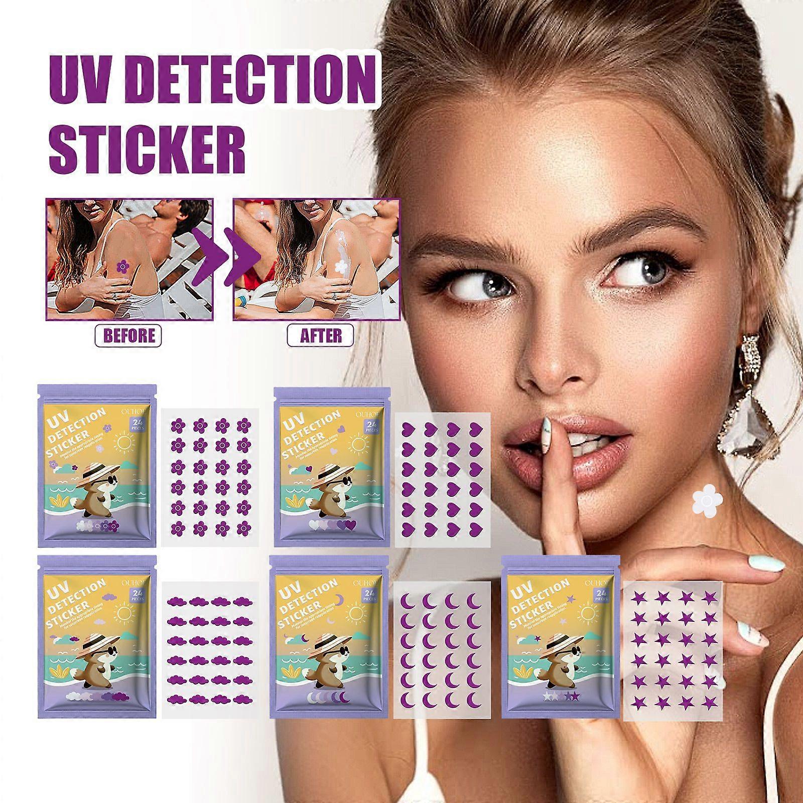 Ouhoe Uv Detection Patch For Facial And Body Skin Protection, Outdoor Uv Resistance Photosensitive Color-Changing Patch