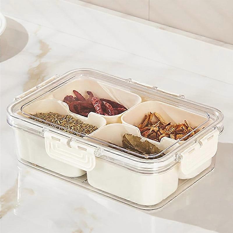 Divided Serving Tray with Lid & Handle - 8 Compartment Clear Snack Box for Candy, Fruits, Nuts, Cookies - Perfect for Party, Wedding