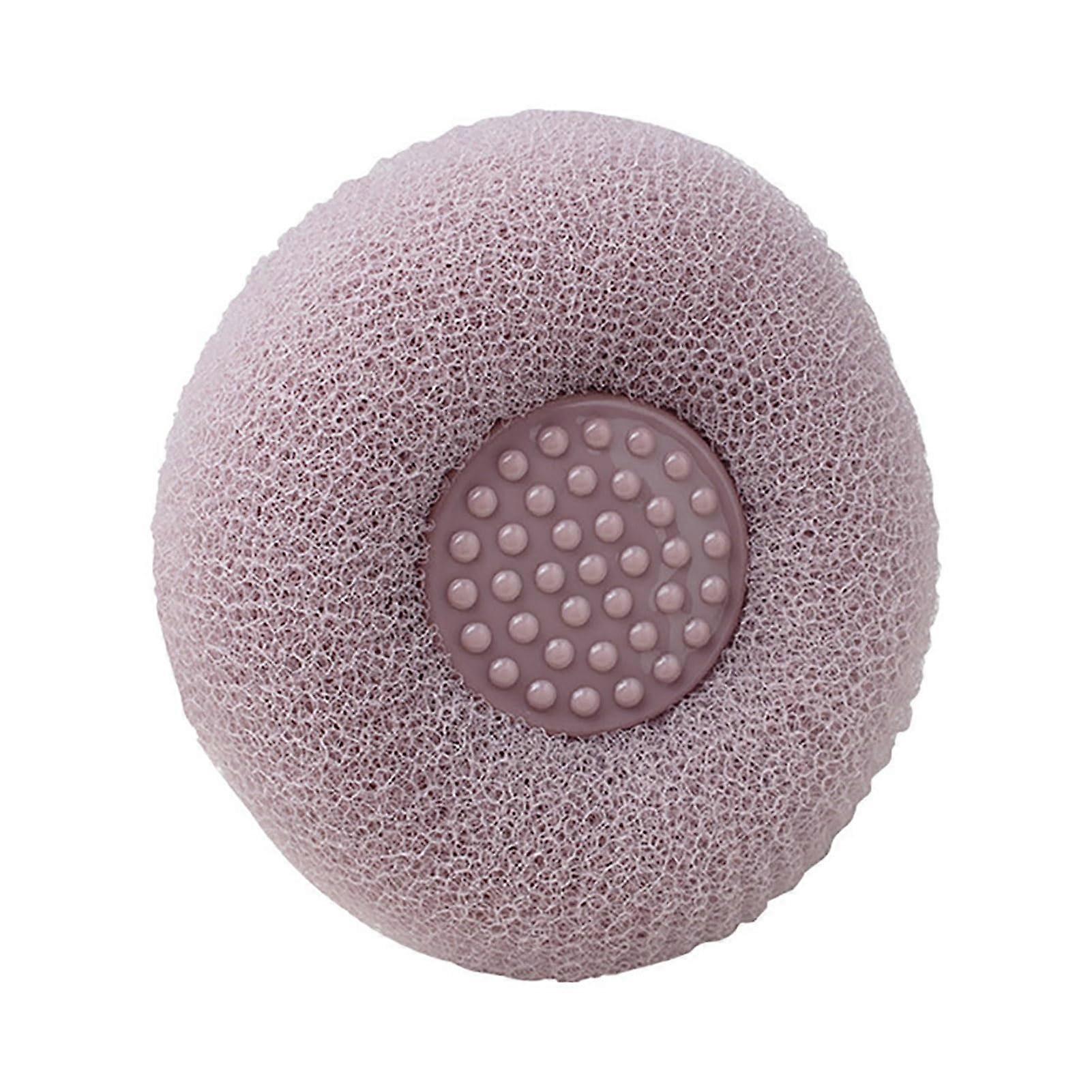 Suction Cup Bath Loofah Exfoliating Shower Sponge Purple Soft And Elastic QuickDry Hanging And Suction Design