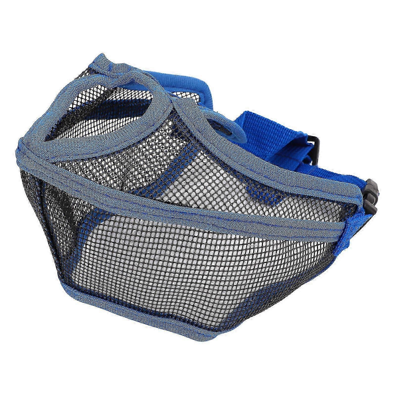Short Snout Dog Muzzle Adjustable Breathable Prevent Biting Chewing Dog Mesh Muzzle for Bulldog Shar Pei Chihuahua