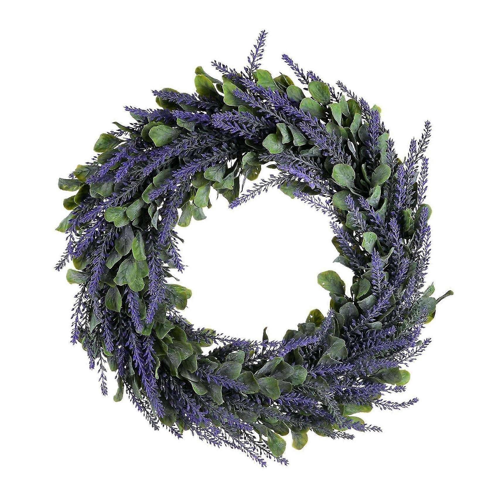 Artificial Wreath, Door Wreath 17 Inch Lavender Spring Wreath Round Wreath For The Front Door, Home