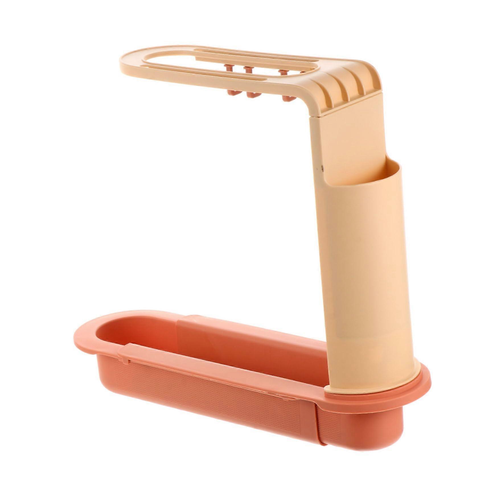 Stretchable Kitchen Sink Storage Rack Organizer Multi Functional Drainage Holder Pink Expandable Rack