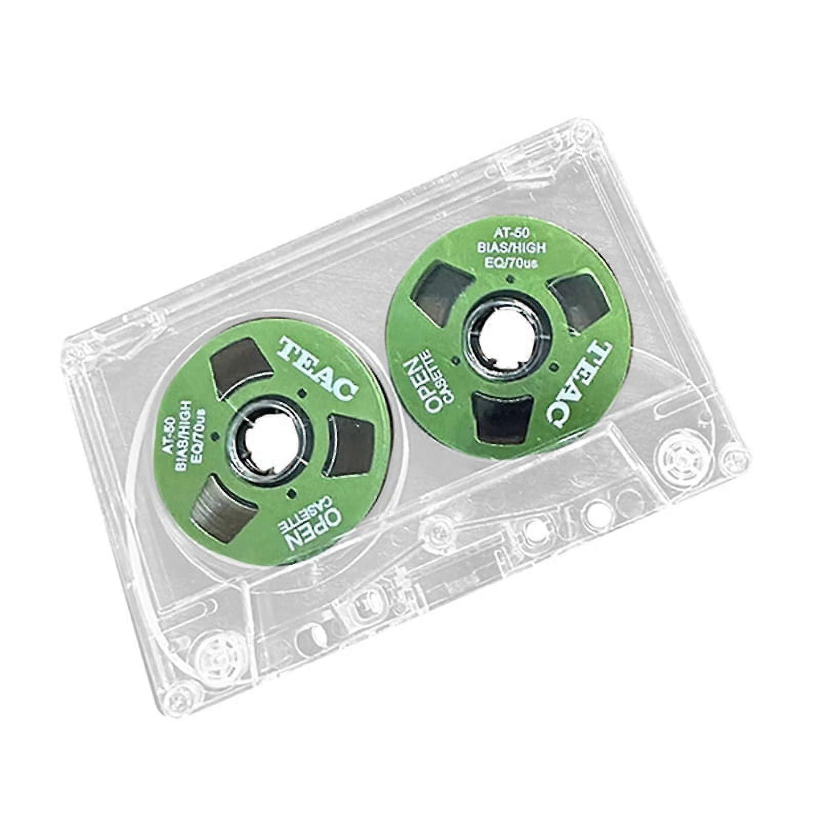 Double-Sided Color Housing Empty Tape Metal Mini Can Record 55 Minutes Empty Tape Blank Cassette Tape,Green