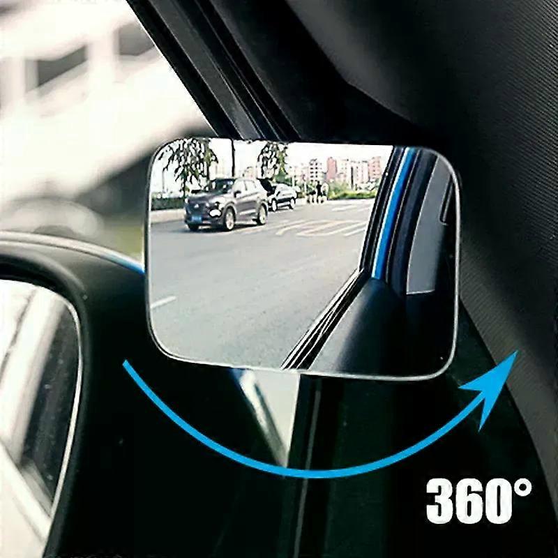Car Auxiliary Blind Spot Mirror Interior Convex Rearview Mirror 360 Degree Wide Angle Adjustable Parking Rimless Mirrors