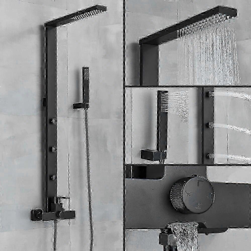 Wall Mount Rainfall Shower System with Bath Mixer and Bracket for Spa Use