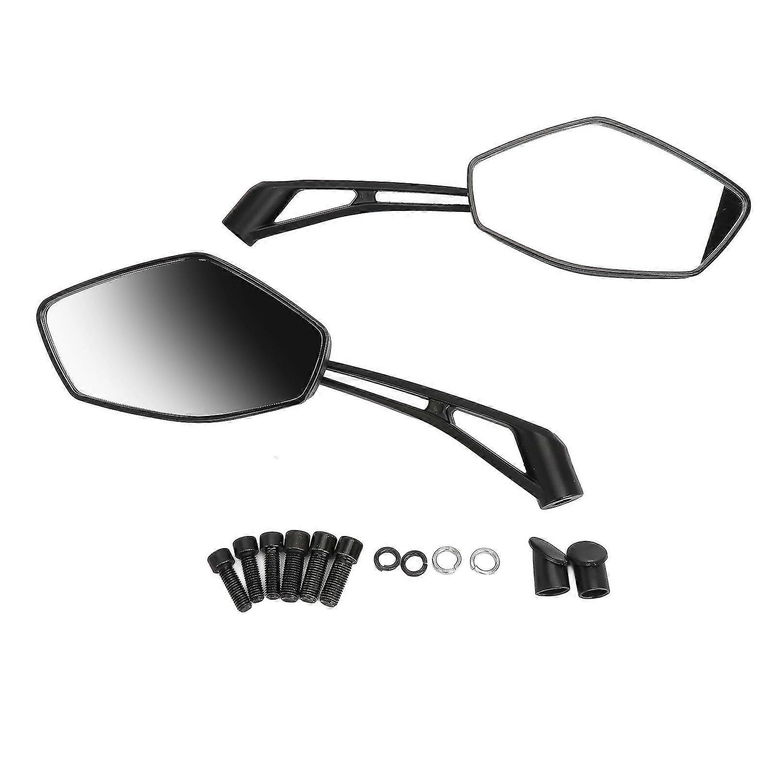 2PCS Motorcycle Rearview Mirror Clear Vision Wide Angle Shockproof Handlebar Side Mirror Universal for Scooter