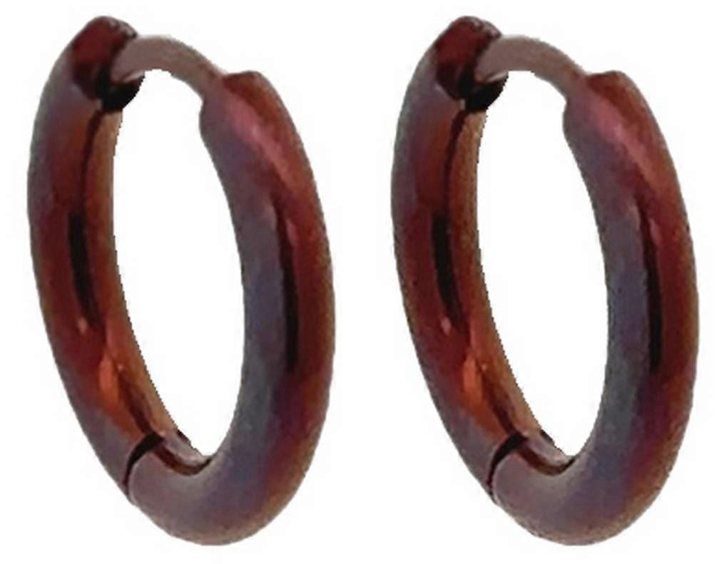 Ti2 Titanium Small Round Hinged Hoop Earrings - Mulberry Burgundy