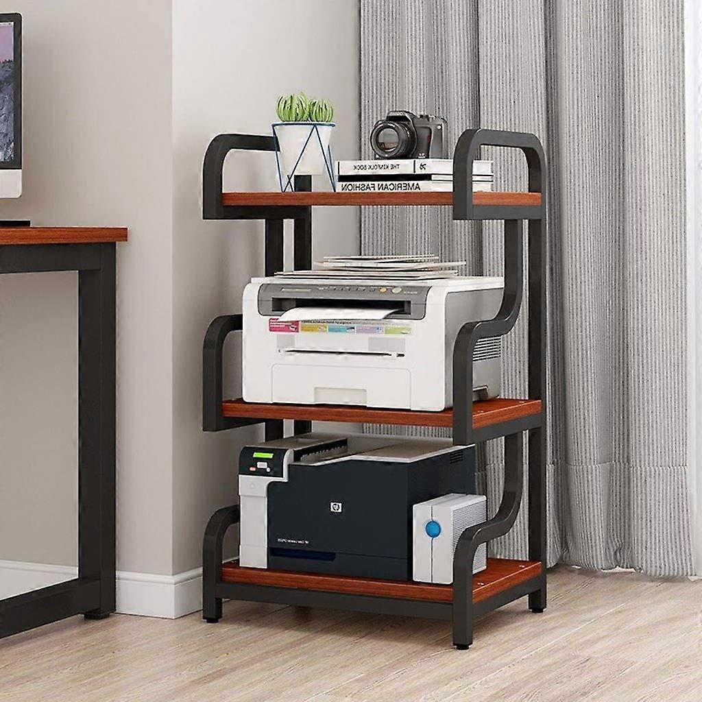 Printer Stand Steel Frame 4 Tier Multipurpose Storage Shelf Near Desk Compatible With Printers And Shredders