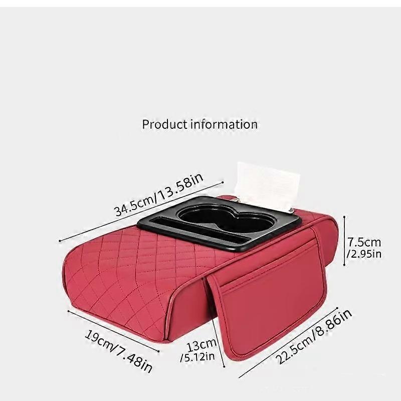 Universal Car Armrest Box Pad with Storage Bag, Multi-Functional Center Console Tissue Holder and Elbow Cushion, Enhanced Comfort for Your V
